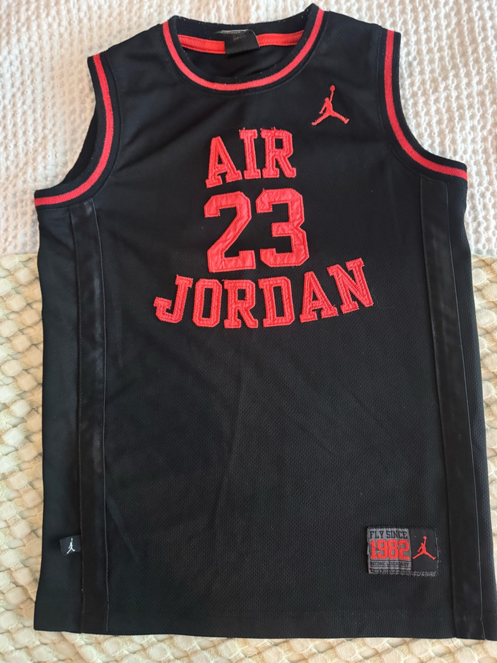 Jordan Black & Red Athletic Vest with '23' Appliqué